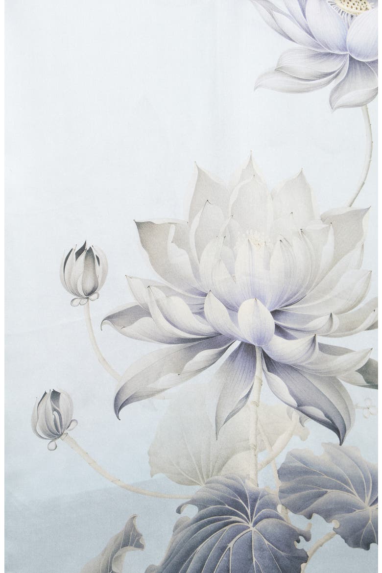 Floral Print Silk Scarf, Alternate, color, BLUE