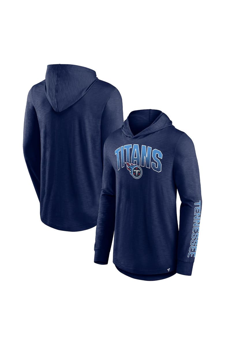 FANATICS Men's Fanatics Branded Navy Tennessee Titans Front Runner Long Sleeve Hooded T-Shirt, Alternate, color, Navy
