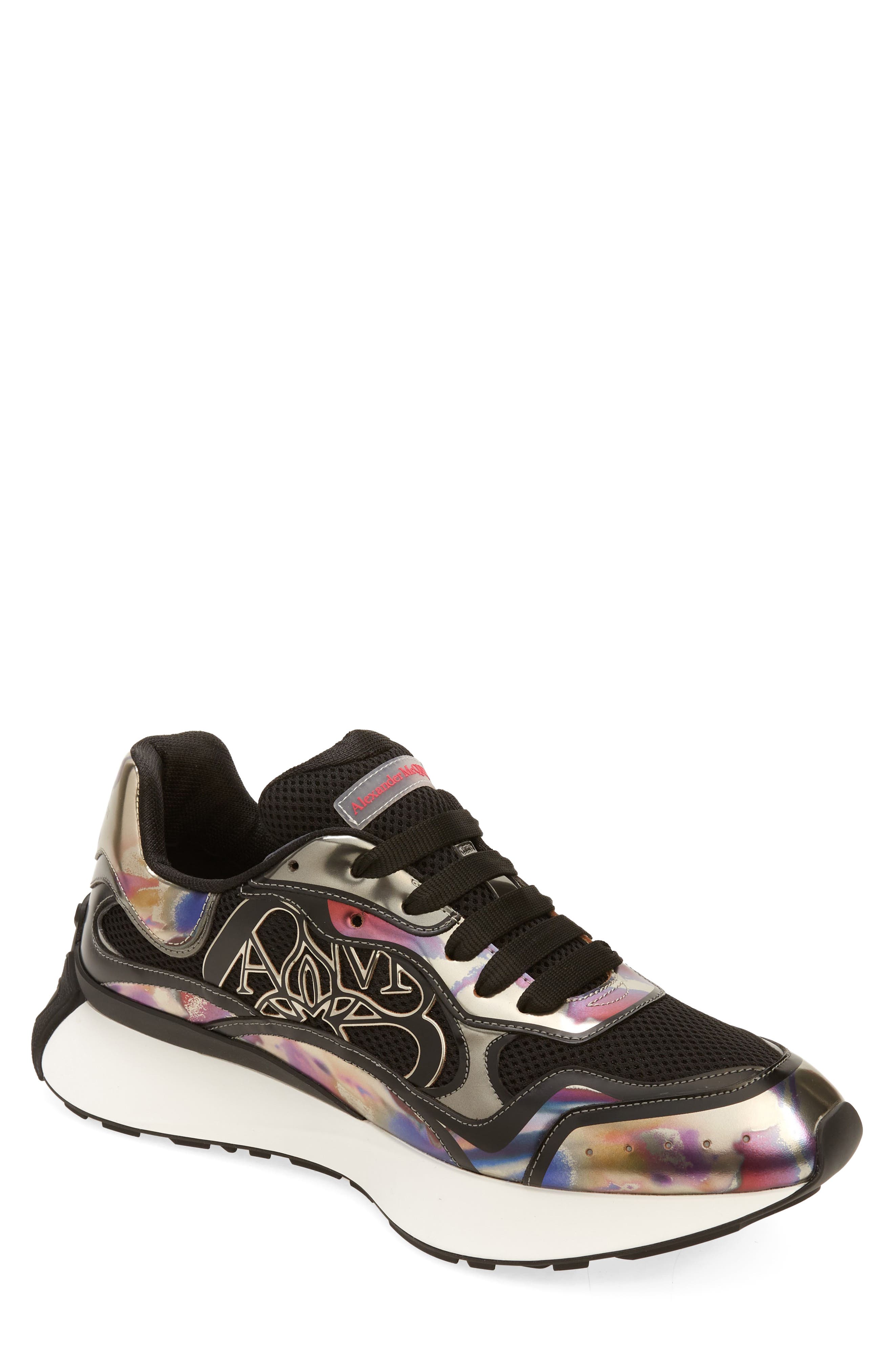 McQueen Sprint Runner Sneaker, Main, color, Black/ White/ Multi