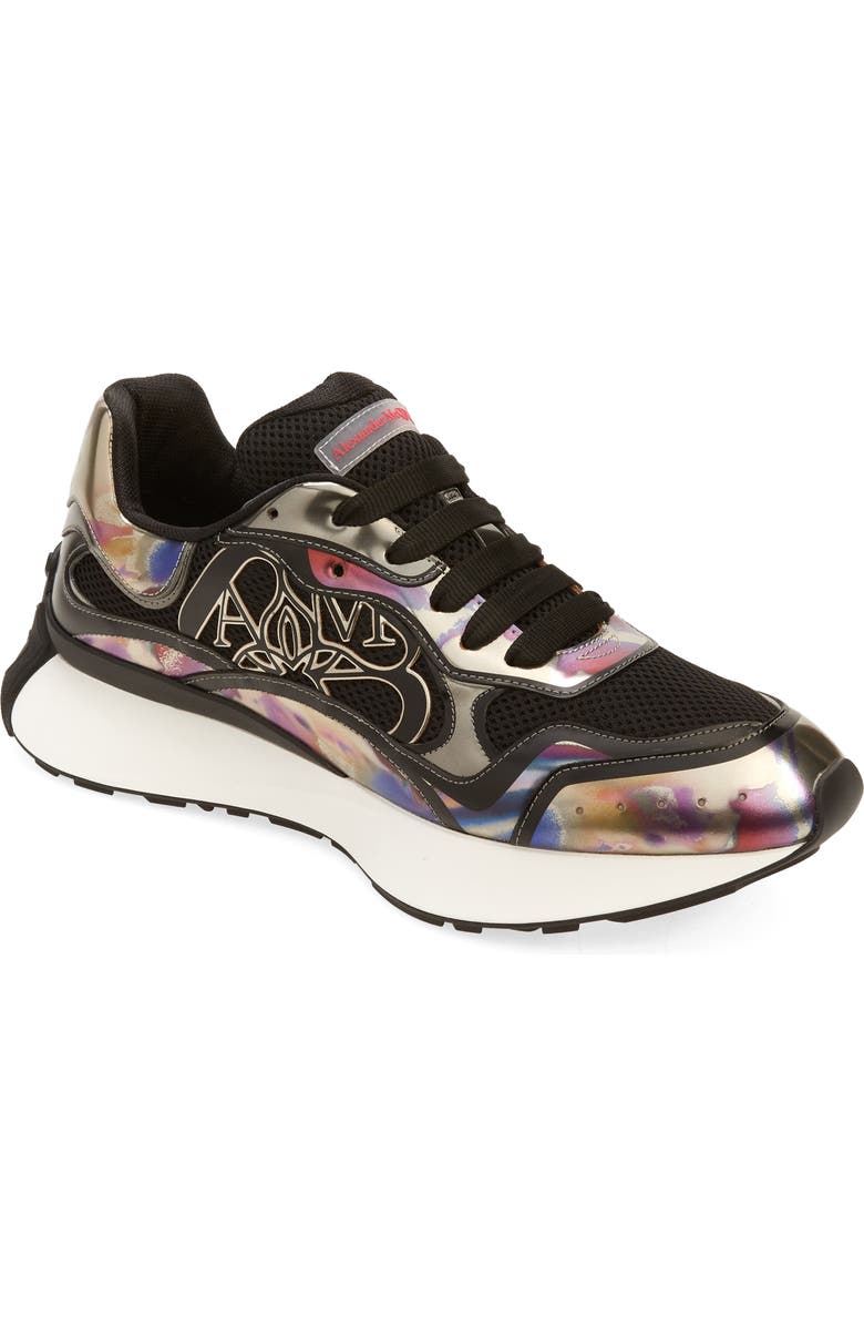 McQueen Sprint Runner Sneaker, Main, color, Black/ White/ Multi