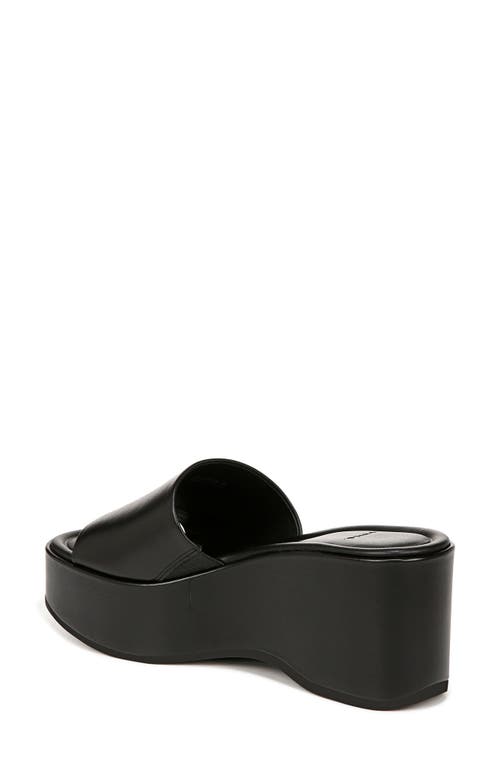 Vince Polina Leather Slide Platform Sandals In Black