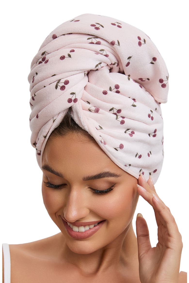 XL Fast-Dried Hair Towel Wrap, Alternate, color, PRINTED