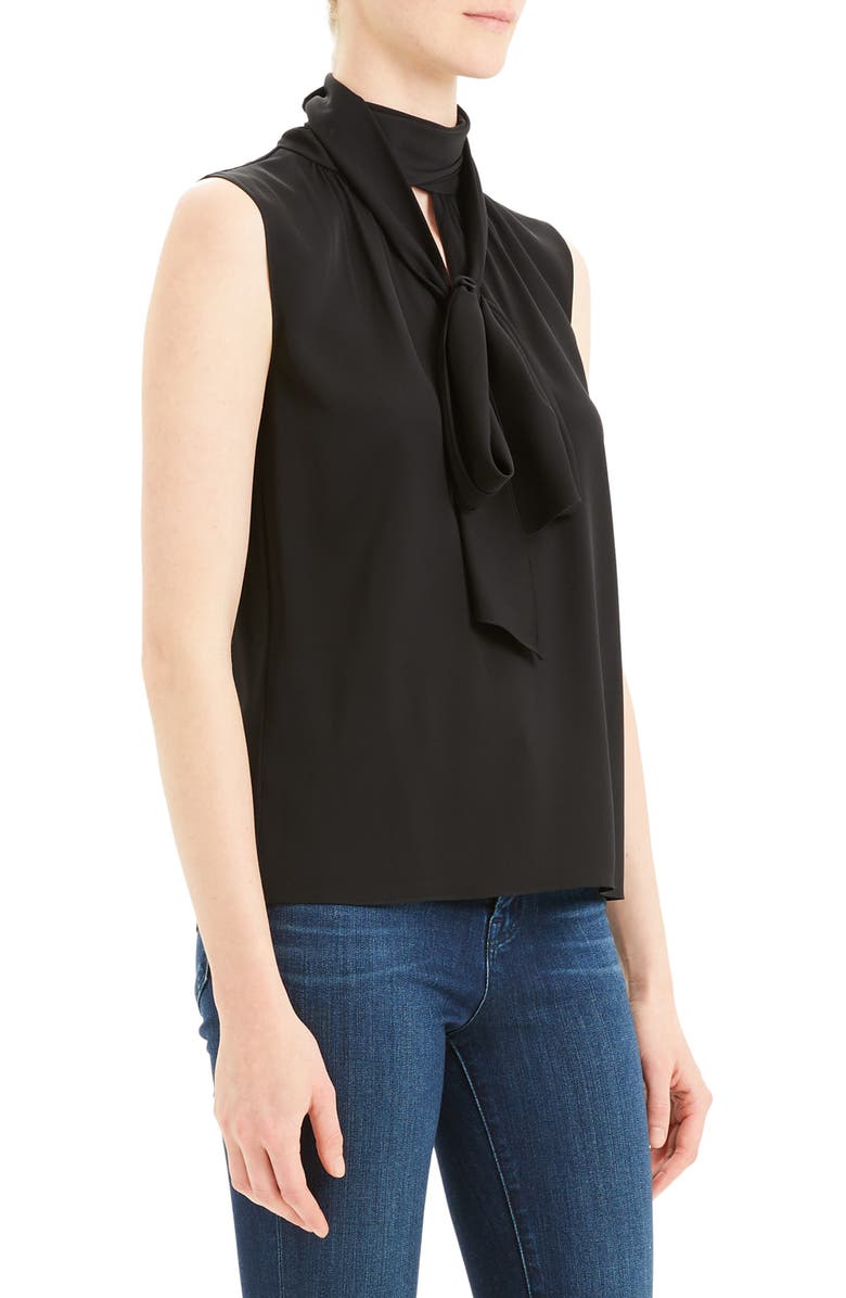 Theory Scarf Tie Sleeveless Stretch Silk Blouse, Alternate, color, 