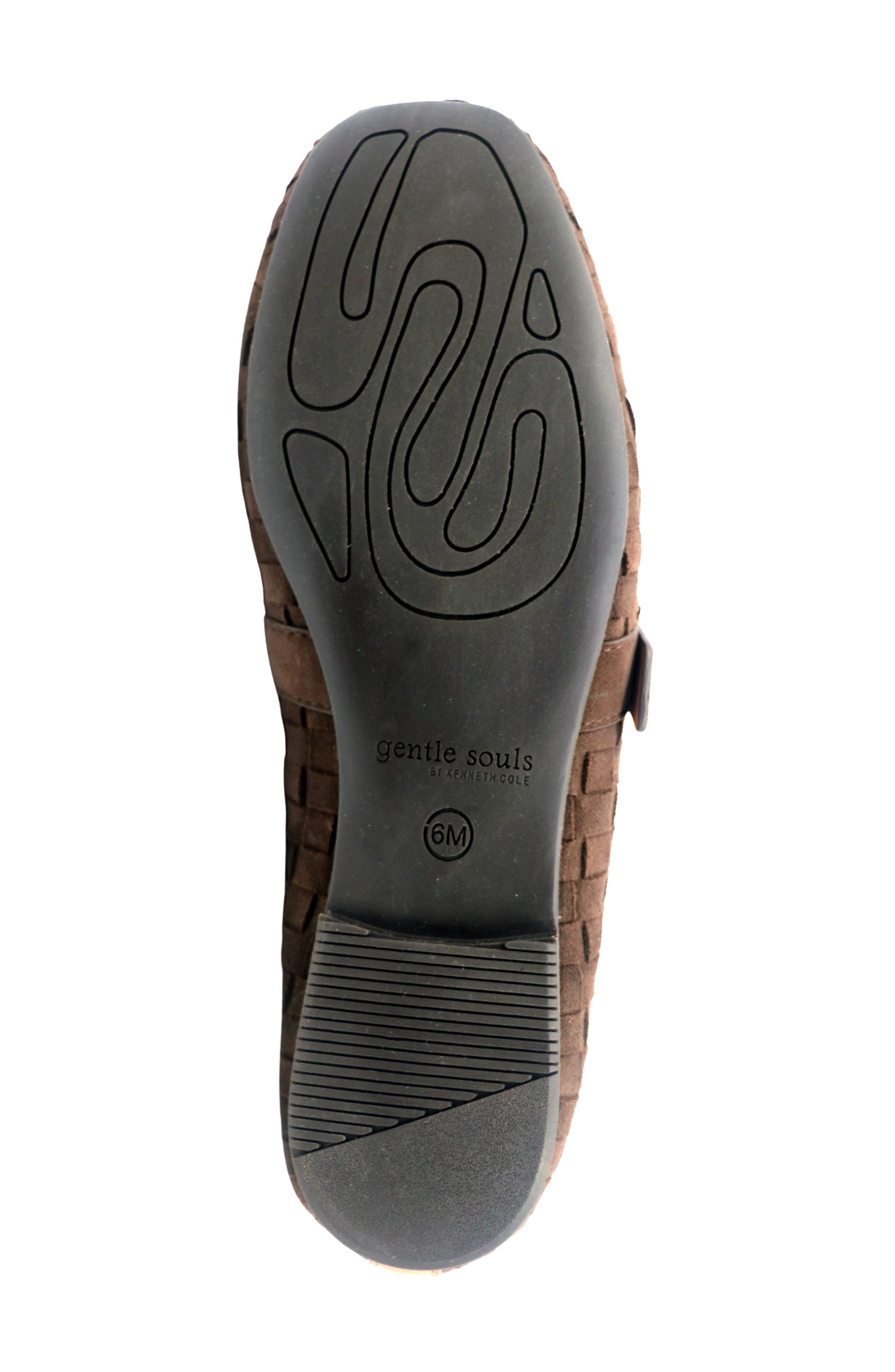 Gentle Souls Winifred Woven Mary Jane Flat, Alternate, color, Dark Chocolate Suede
