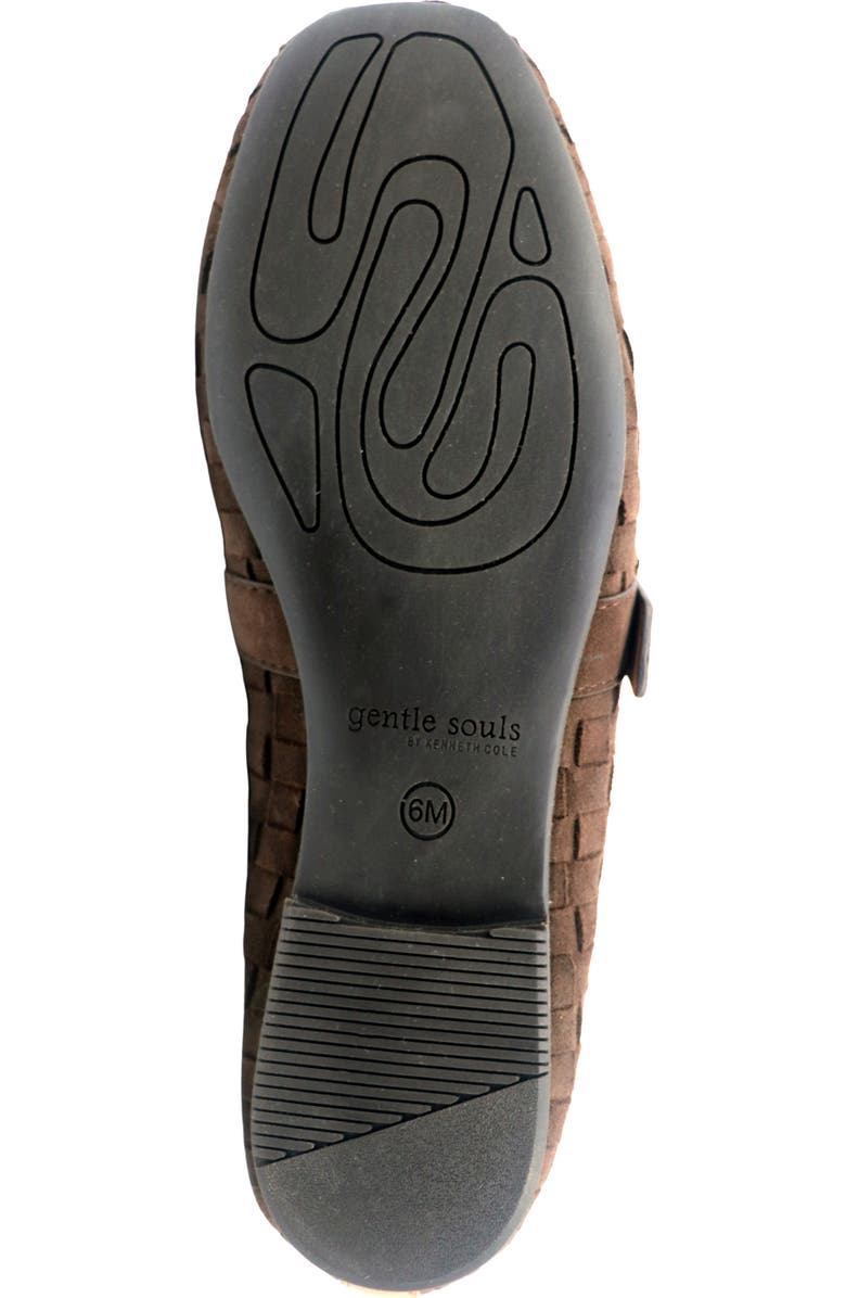 Gentle Souls Winifred Woven Mary Jane Flat, Alternate, color, Dark Chocolate Suede