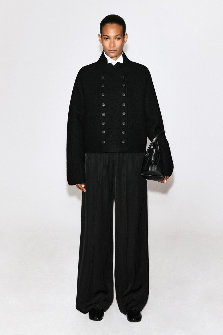 Boiled-Wool Uniform Jacket, Alternate, color, BLACK