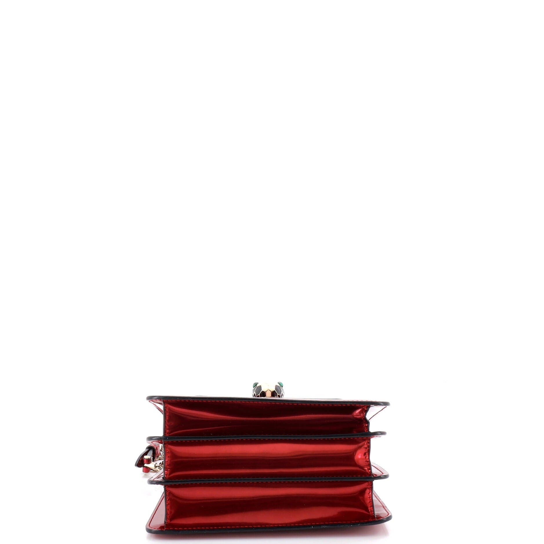 Serpenti Top Handle Bag Patent Small, Alternate, color, Red
