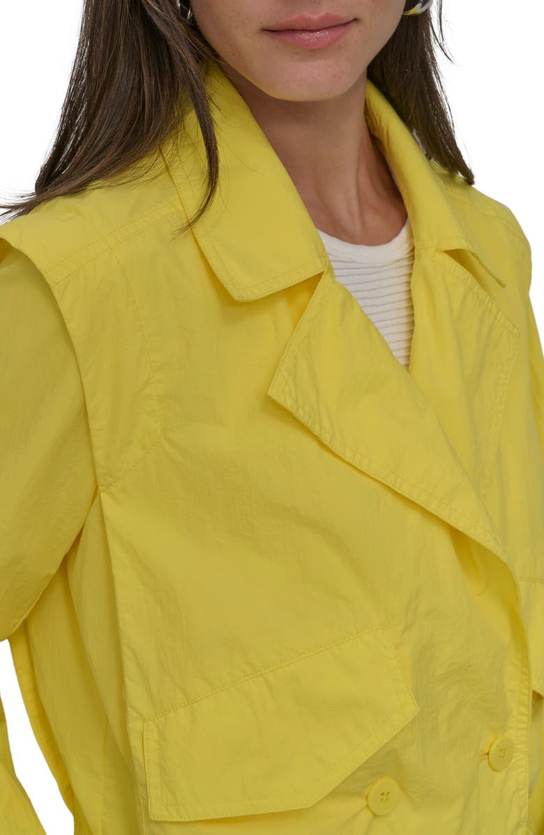 DKNY Crop Trench Jacket, Alternate, color, Daffodil