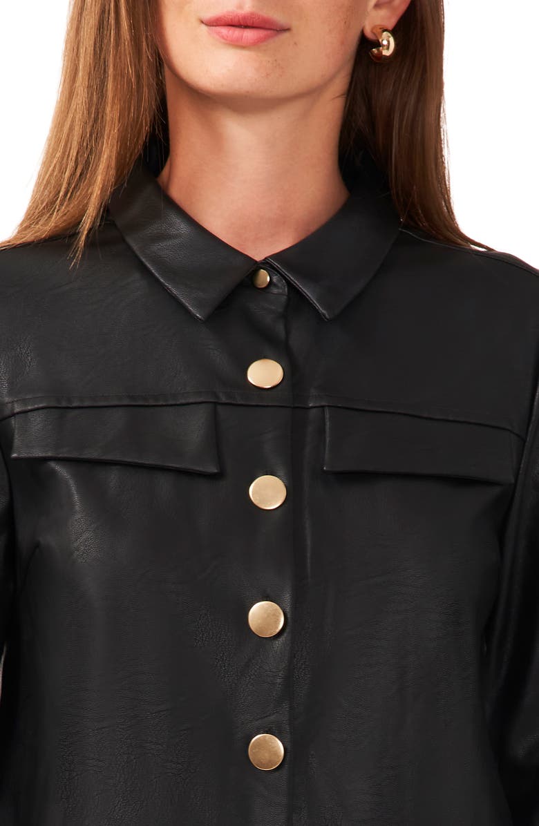Halogen<sup>®</sup> Faux Leather Crop Shirt Jacket, Alternate, color, 