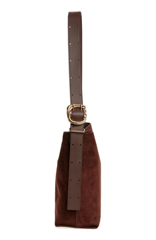 Sam Edelman Saige Suede Bucket Shoulder Bag In Brown