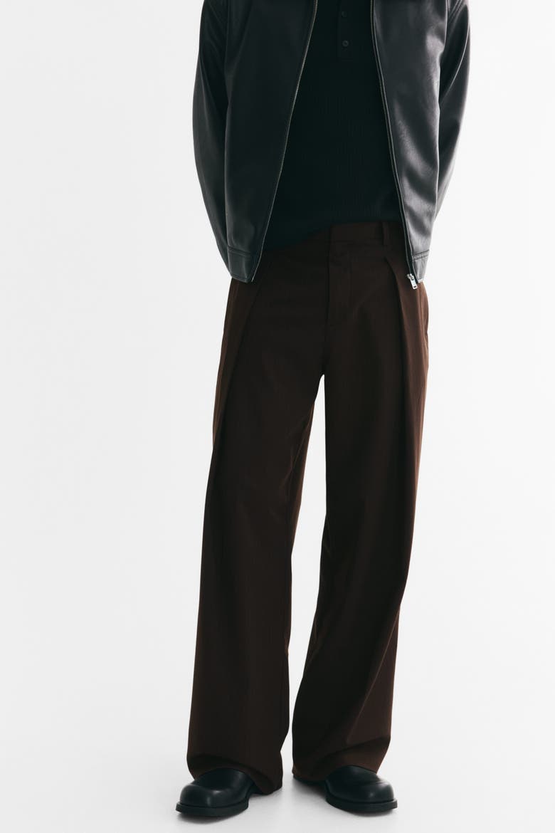Loose-Fit Tailored Pants, Alternate, color, Dark brown
