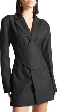 Manière De Voir Tailored Blazer Dress with Reversible Corset