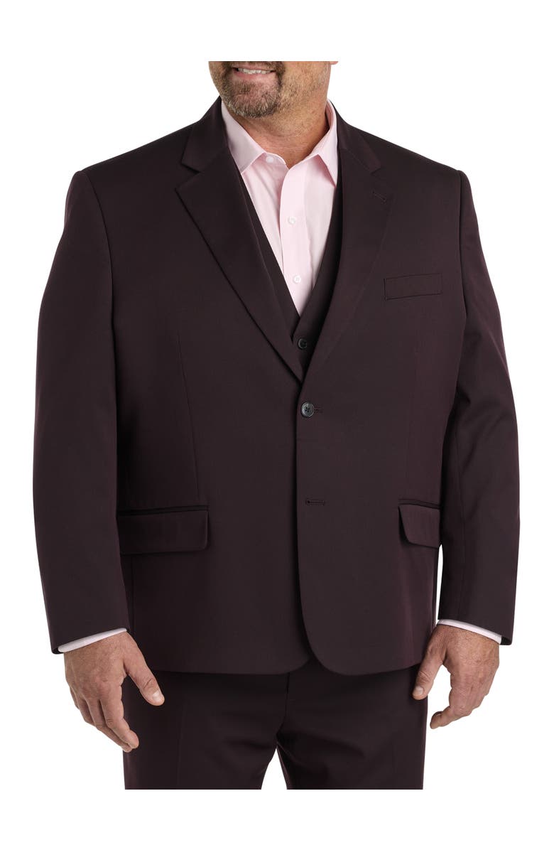 Oak Hill by DXL Jacket Relaxer Mini-Striped Suit Jacket, Main, color, Burgundy