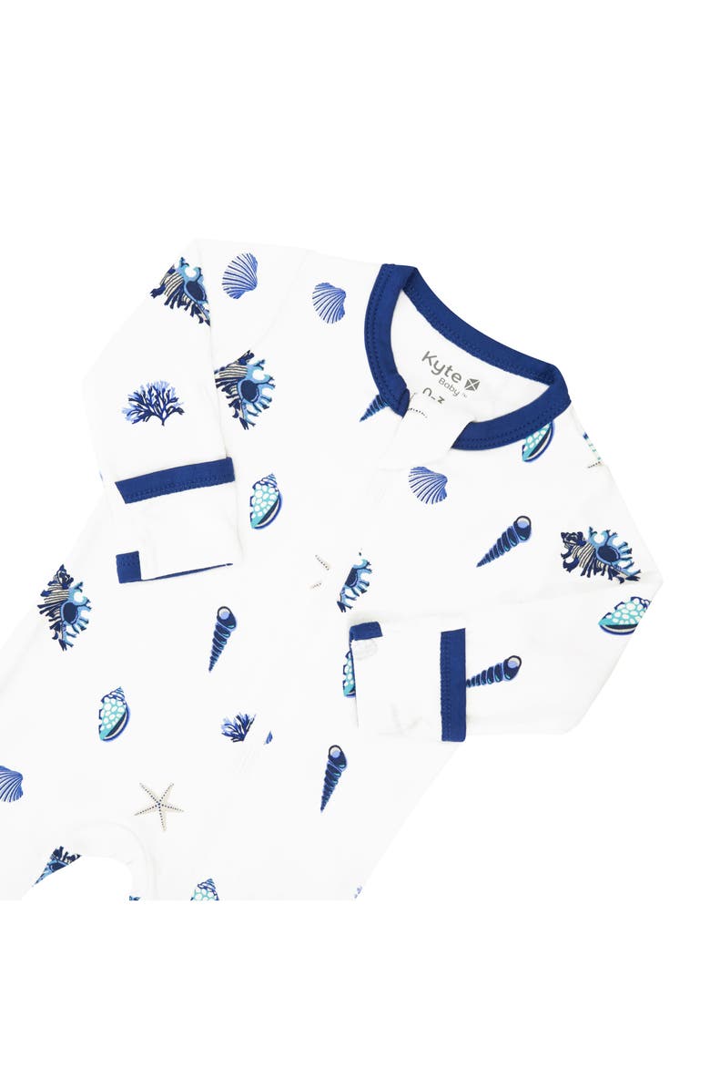 Kyte BABY Royal Shell Zip Footie, Alternate, color, Royal Shell