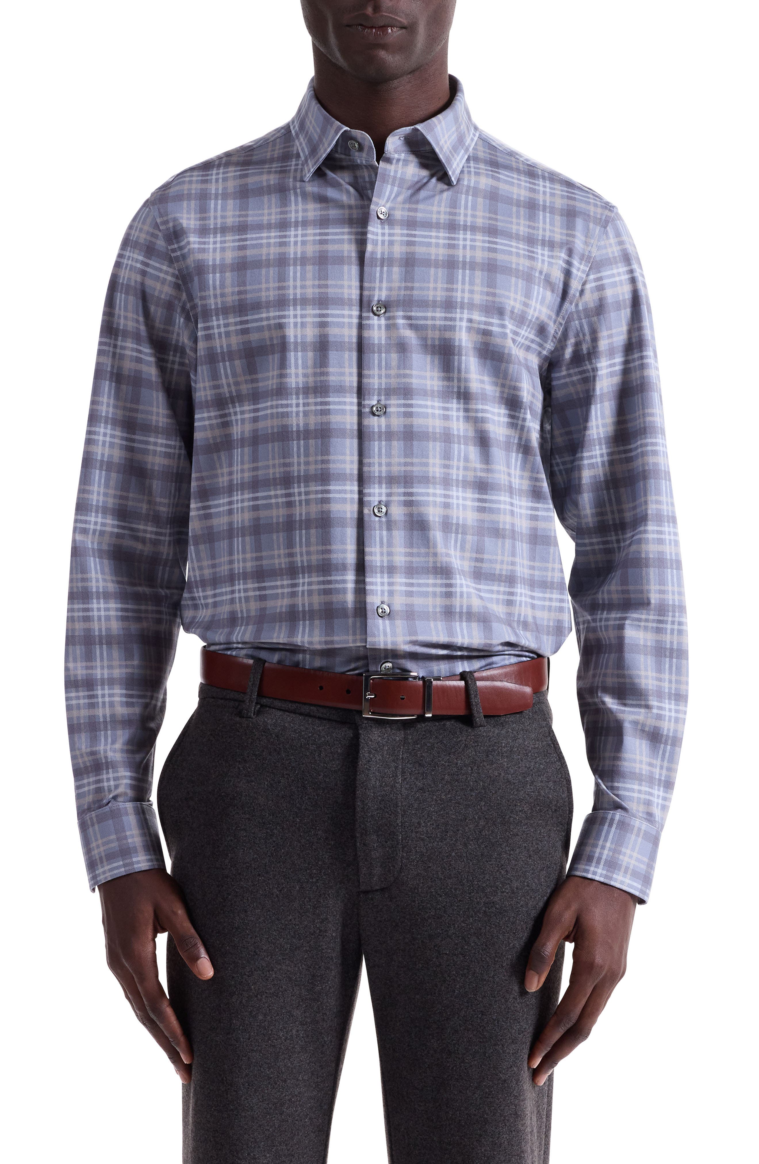 Bugatchi Jules OoohCotton® Plaid Button-Up Shirt