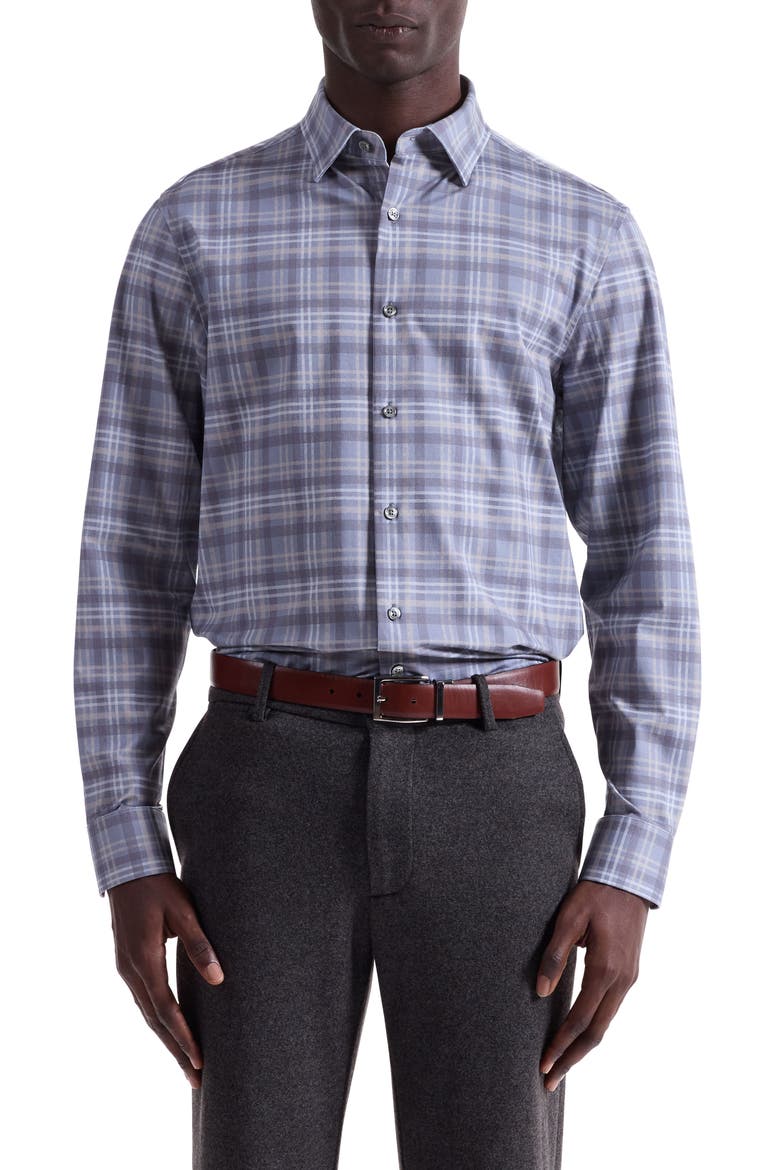 Jules OoohCotton® Plaid Button-Up Shirt, Main, color, CEMENT