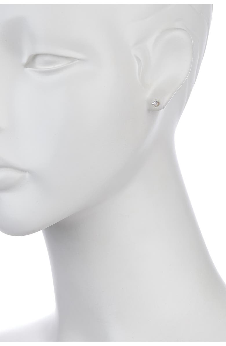 CANDELA JEWELRY 14K Yellow Gold 4mm CZ Stud Earrings, Alternate, color, Clear