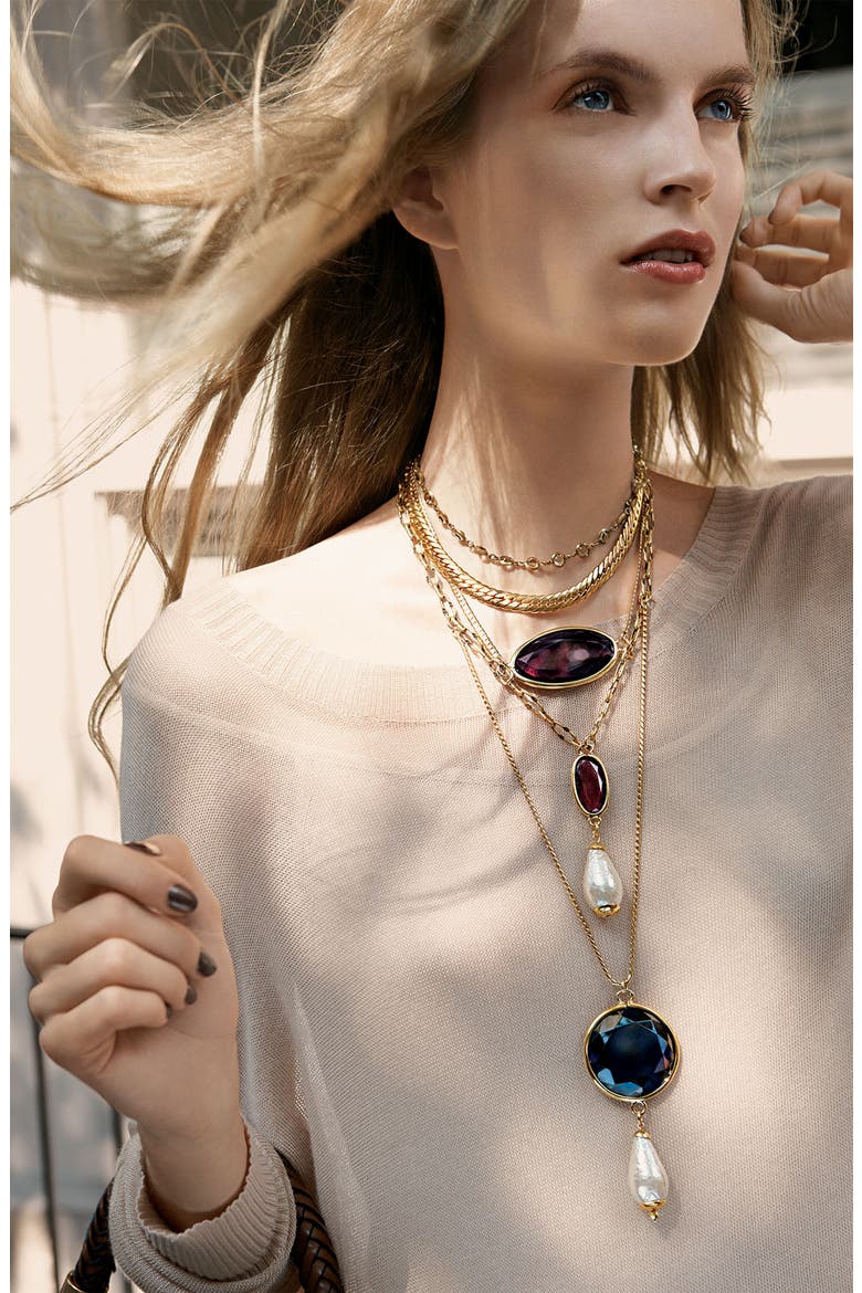 'Katherine' Multi Tier Long Necklace, Alternate, color, GOLD MULTI