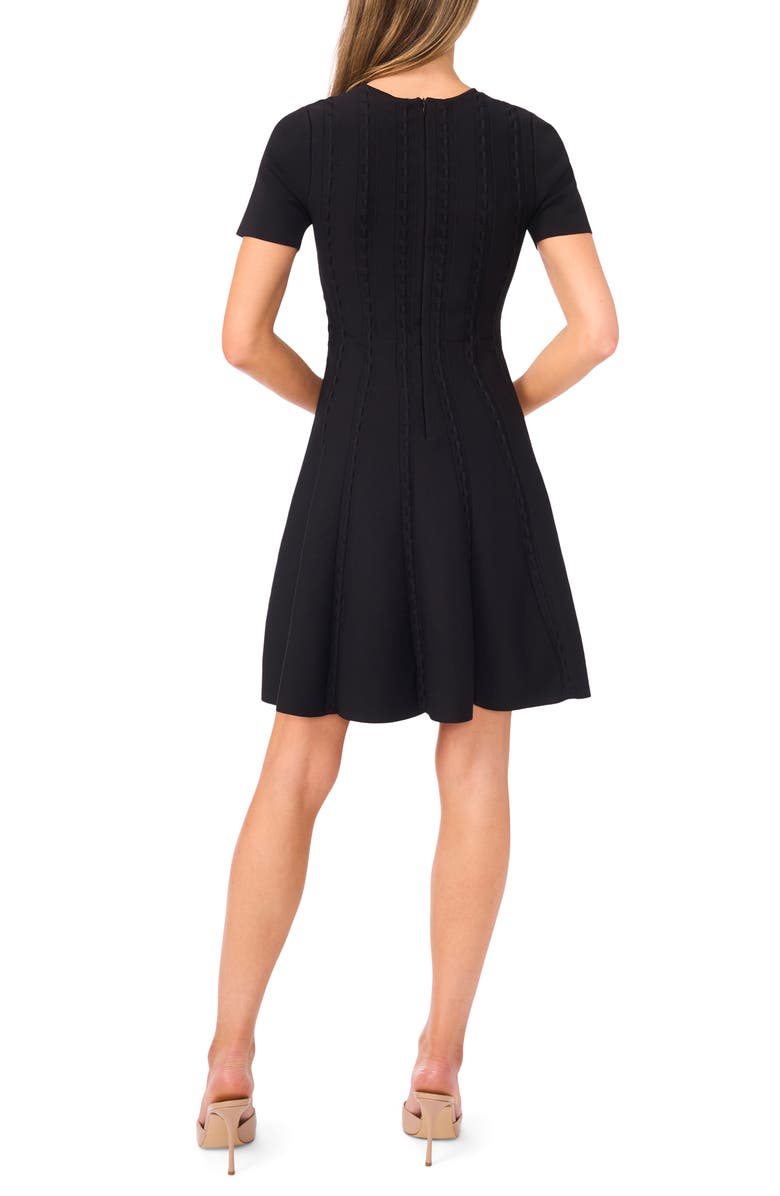 Ted Baker Ella Ribbon Stitch Fit & Flare Dress, Alternate, color, Rich Black