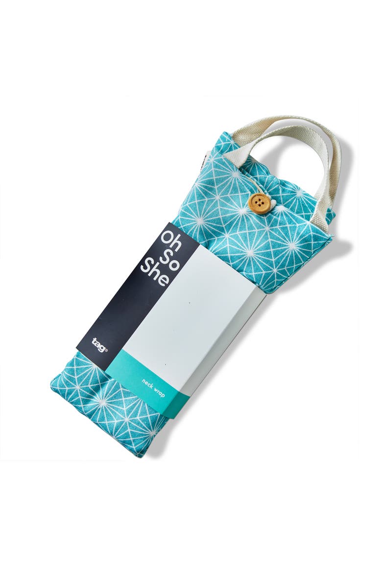 Starburst Warming Neck Wrap Aqua Cotton Everyday, Main, color, Blue