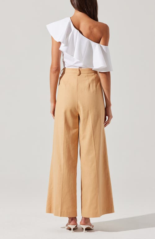Astr The Label Felixia Ruffle Detail One-shoulder Cotton Top