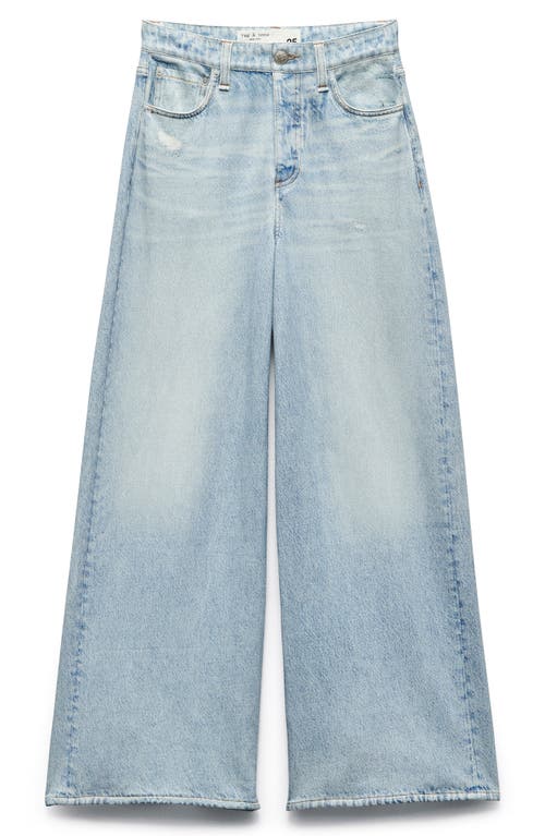 Rag & Bone Miramar Sofie High Waist Ankle Wide Leg Terry Sweatpant Jeans In Blue