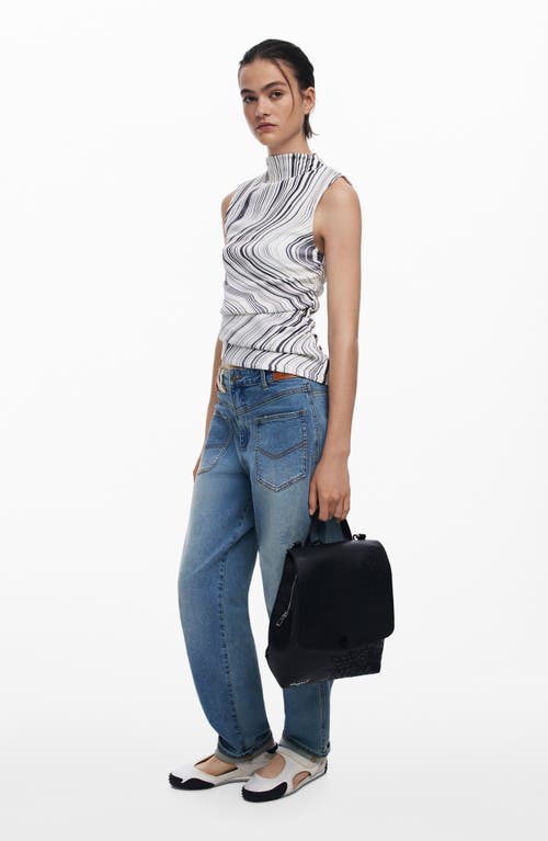 Desigual Mini Faux Leather Backpack In Black