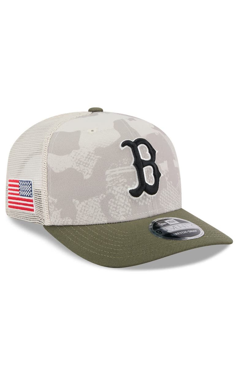 New Era Men's New Era Light Beige/Olive Boston Red Sox 2025 Armed Forces Day 9SEVENTY Stretch-Snap Hat, Main, color, Light Beige