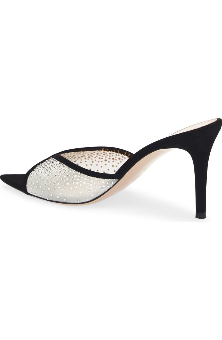 Gianvito Rossi Pointed Toe Slide Sandal, Alternate, color, Black Offwhite