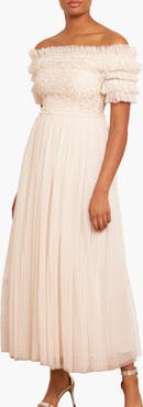 Needle & Thread Midsummer Lace Off Shoulder Ankle Gown