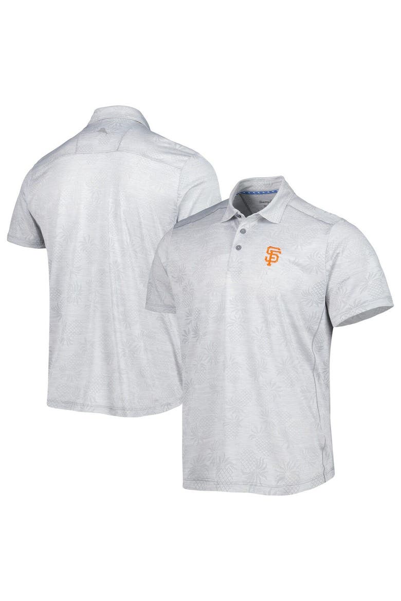 Men's Tommy Bahama Gray San Francisco Giants IslandZone Pineapple Palm Coast Polo, Main, color, Gray