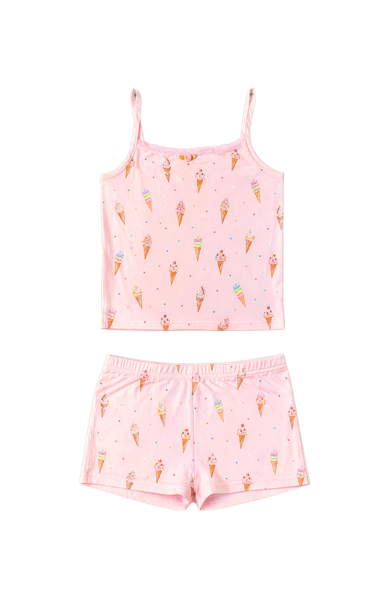 Preppy Goose Ice Cream Print Cami Jersey Set, Main, color, Pink