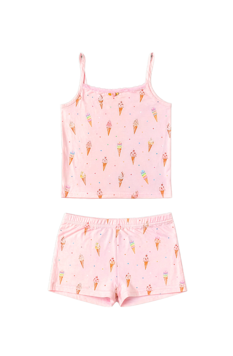 Ice Cream Print Cami Jersey Set