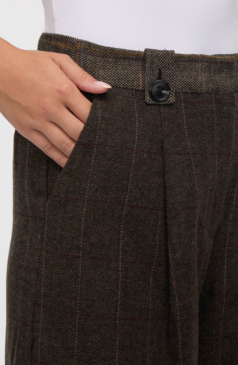 NVLT Herringbone Wide Leg Pants, Alternate, color, Brown