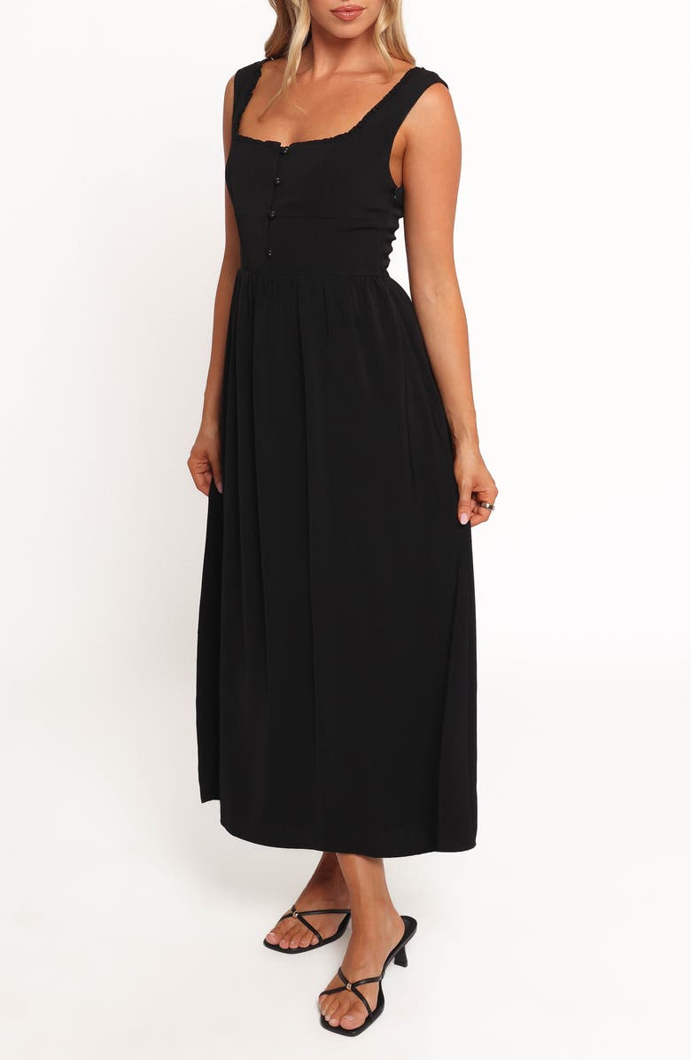 Petal & Pup Melrose Sleeveless Midi Dress, Alternate, color, Black
