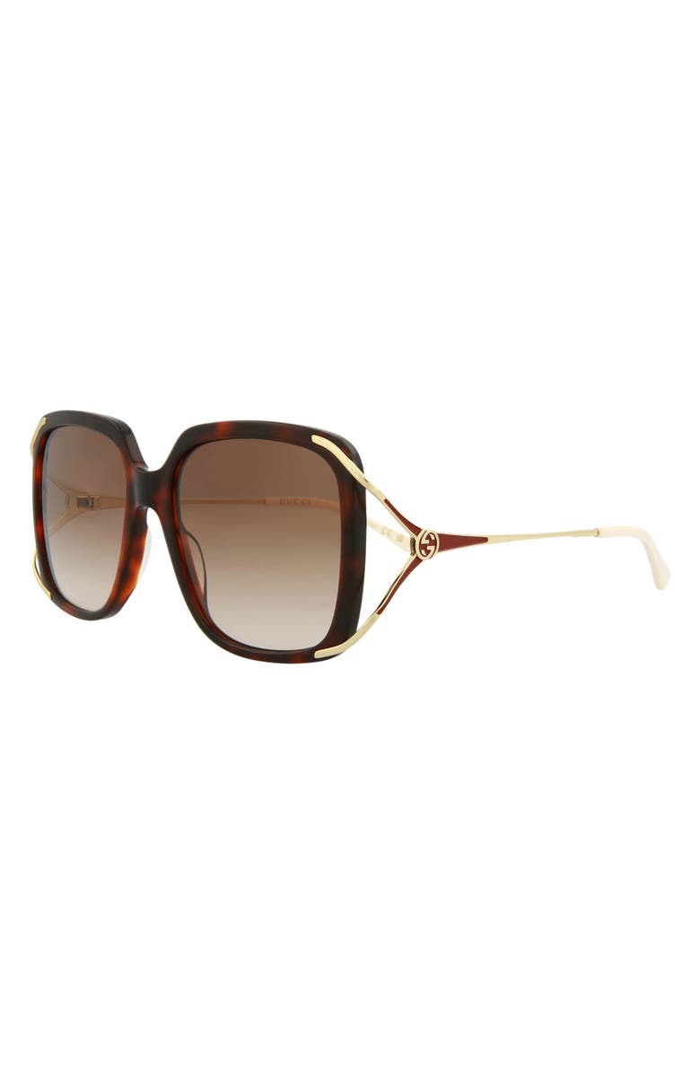 Gucci 56mm Oversize Square Sunglasses, Alternate, color, 
