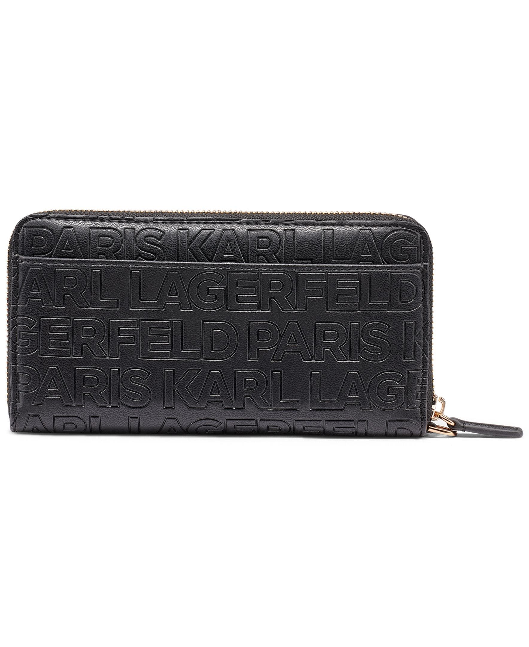 KARL LAGERFELD PARIS Meribel Wallet, Alternate, color, Black/Gold