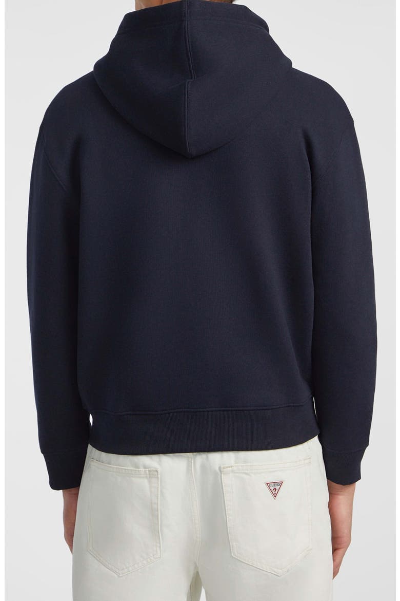 Regular Fit Embroidered Logo Zip Hoodie, Alternate, color, NAVY
