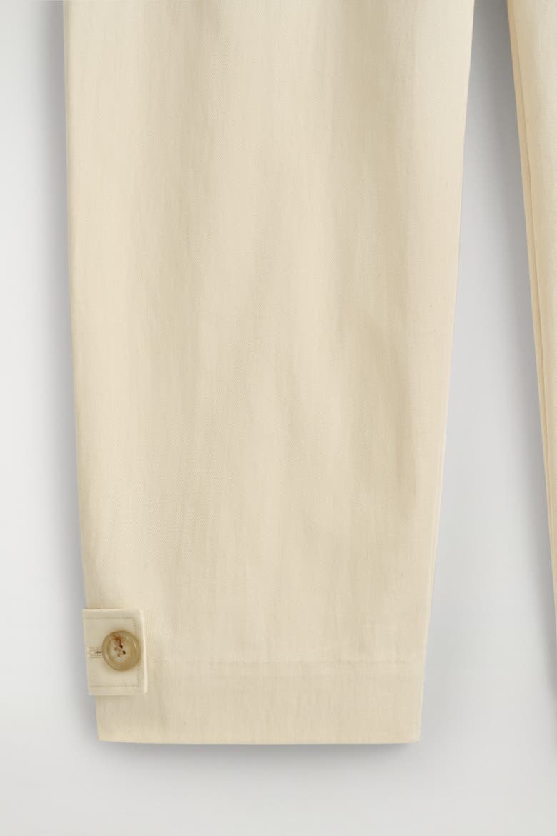 Barrel-Leg Cotton Utility Pants, Alternate, color, LIGHT BEIGE
