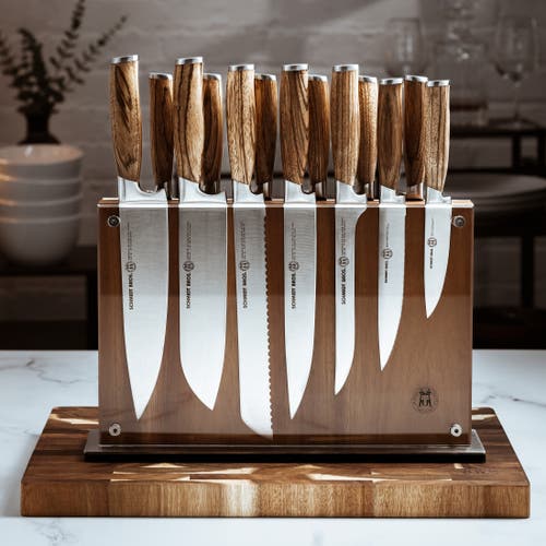Schmidt Brothers Cutlery Zebra Wood 15-piece Knife Block Set In Brown