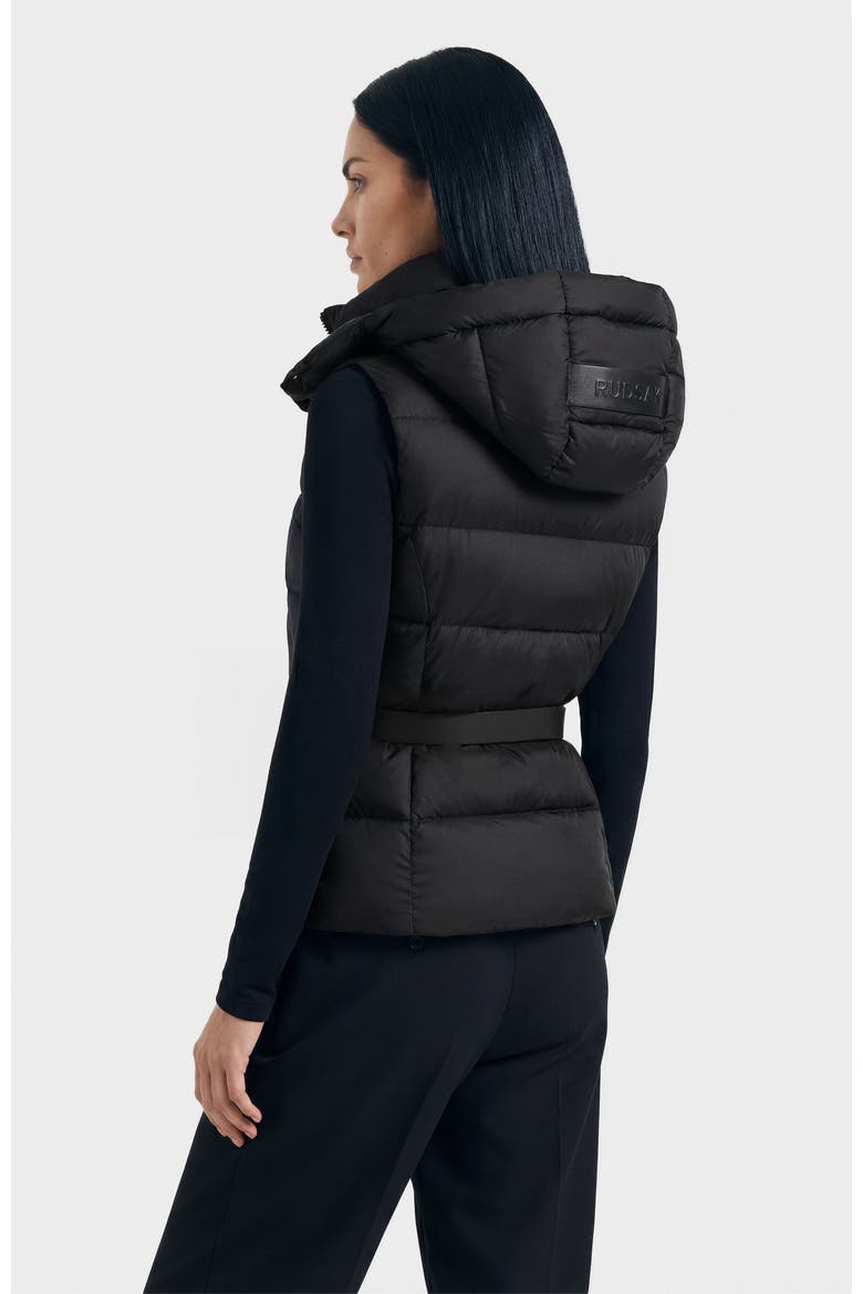 Cassidy Women's Down Vest with Removable Hood & Pouch Belt, Alternate, color, Black