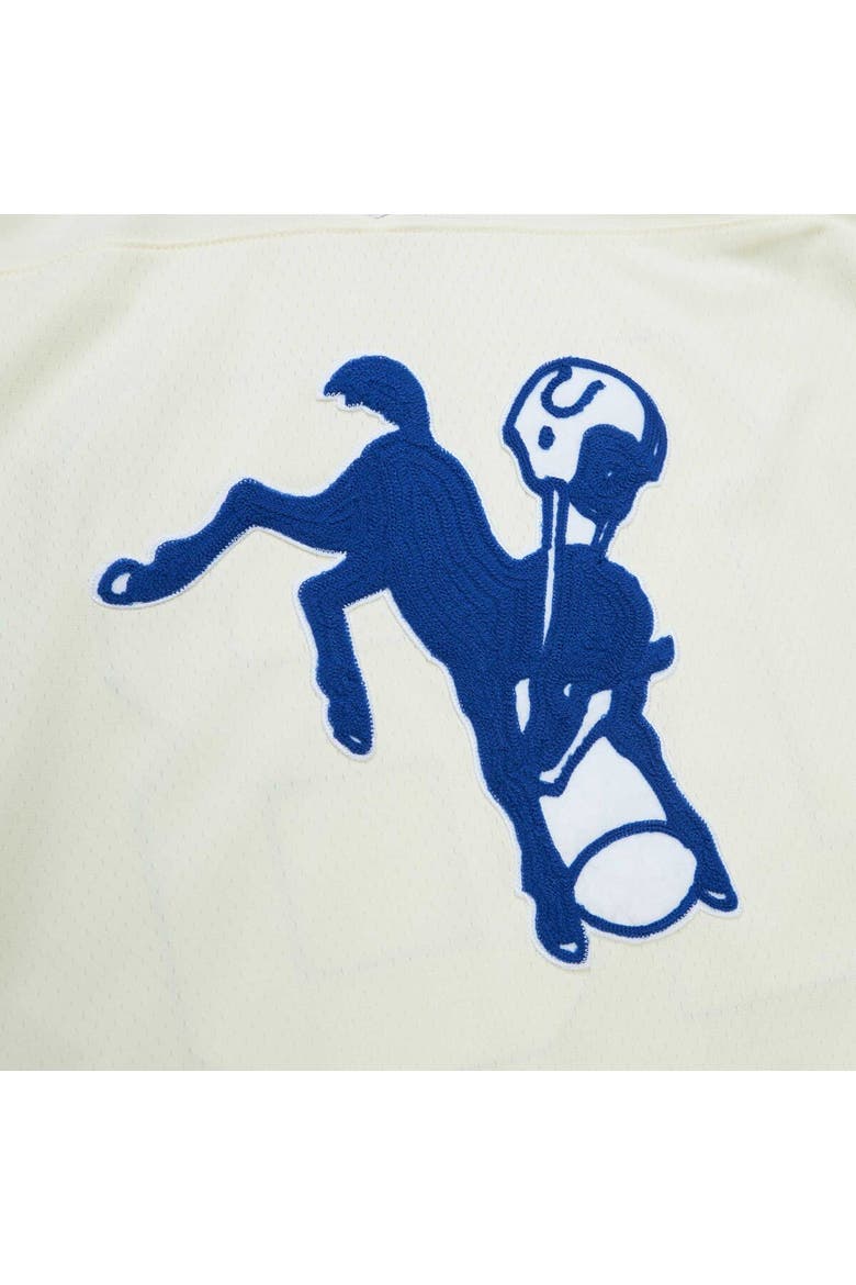 Men's Mitchell & Ness Peyton Manning Cream Indianapolis Colts Chainstitch Legacy Jersey, Alternate, color, Cream