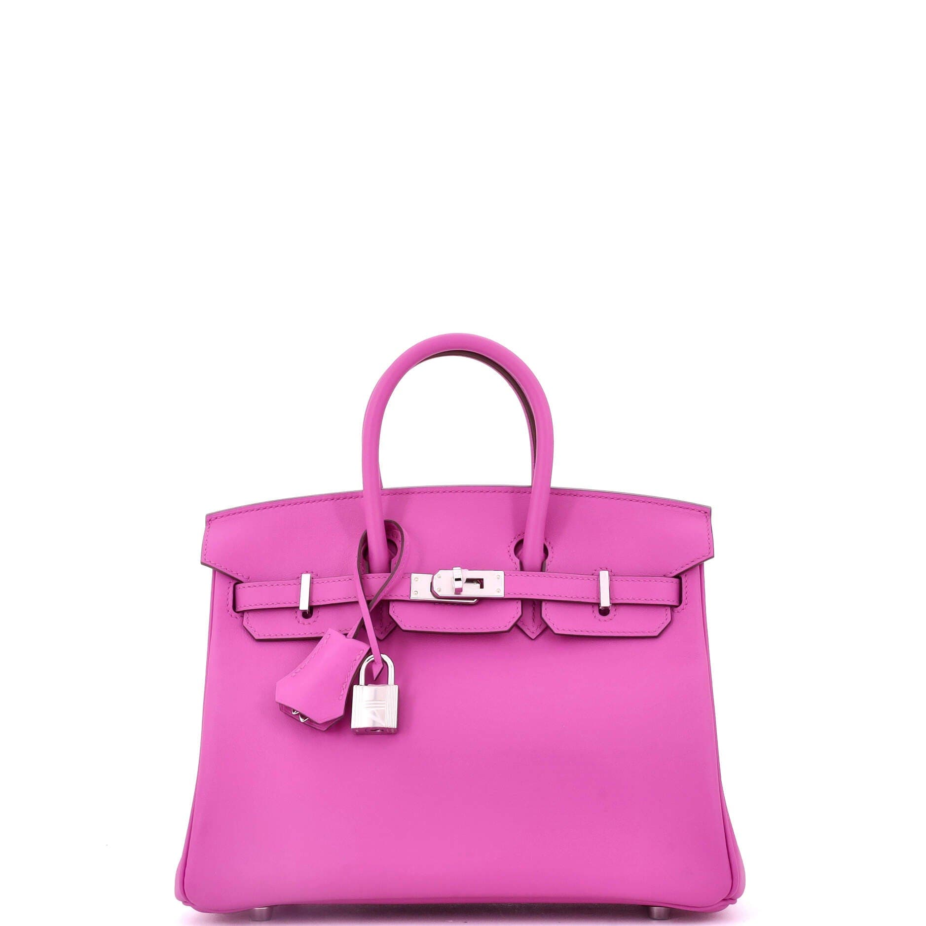 Pre-Owned Hermes Birkin Handbag Pink Swift with Palladium Hardware 25, Main, color, 