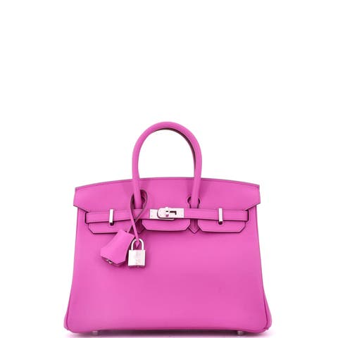 Birkin Handbag Pink Swift with Palladium Hardware 25