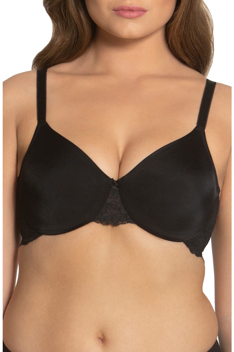 Lena Lace Minimizer Underwire Bra, Main, color, BLACK