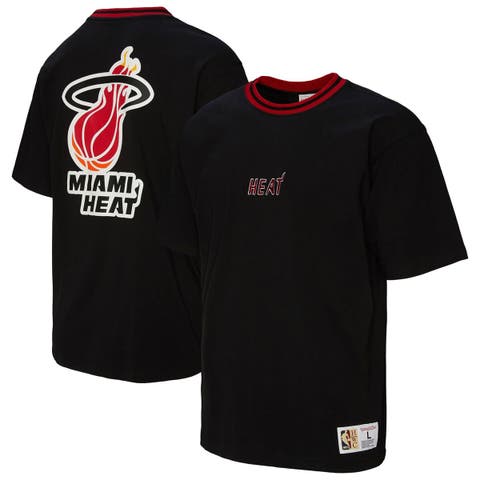 Unisex Mitchell & Ness Black Miami Heat Playmaker Vintage Logo T-Shirt