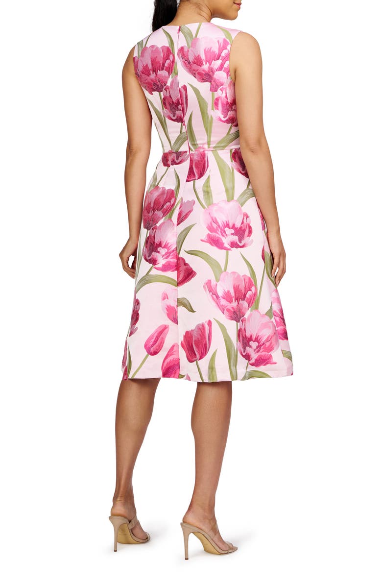 Kay Unger Farryn Fit & Flare Cocktail Dress, Alternate, color, Light Lilac Multi