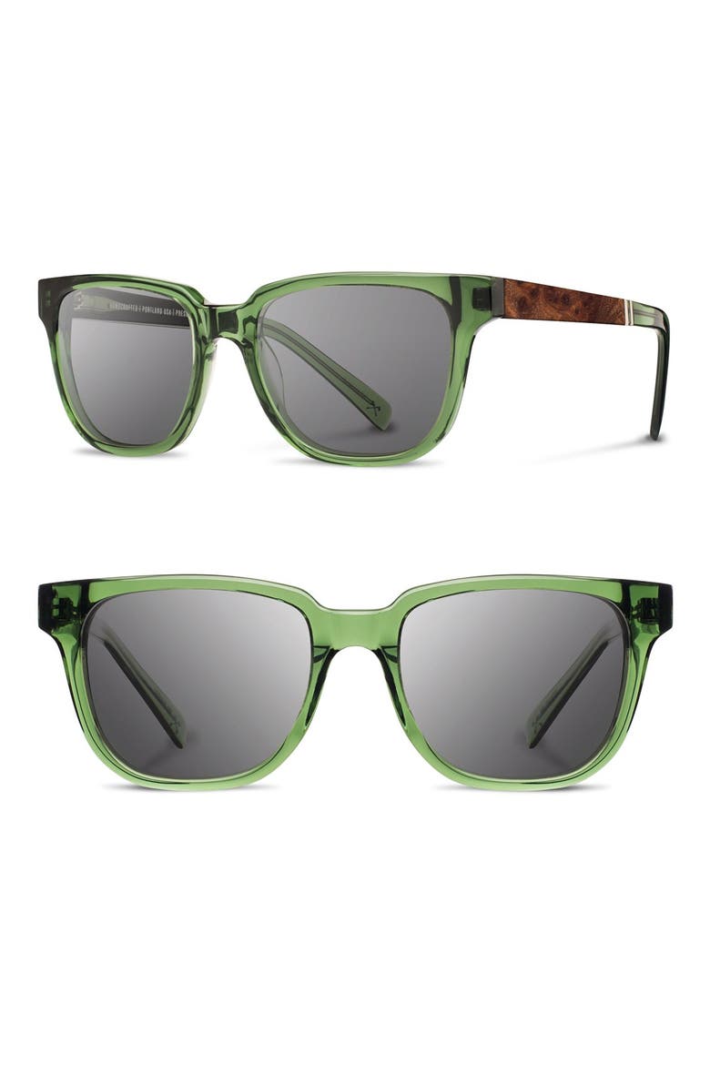 'Prescott' 52mm Polarized Sunglasses, Main, color, EMERALD/ ELM/ GREY