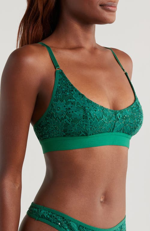 Kilo Brava Lace Scoop Neck Bralette In Emerald