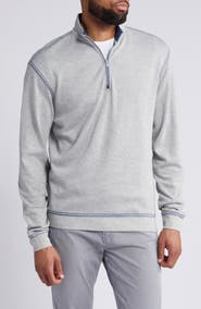 johnnie-O Hanks Heathered Quarter Zip Pullover